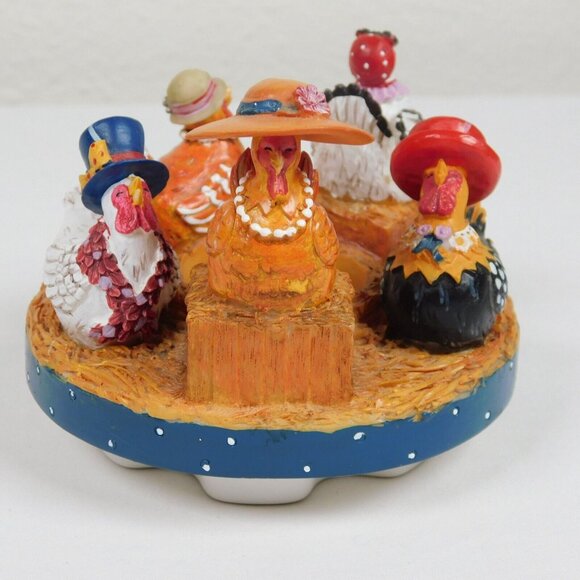 Old Virginia Candle Capper Toppers Multicolor Hen Party Chicken Rooster 3" Tall - Picture 2 of 8